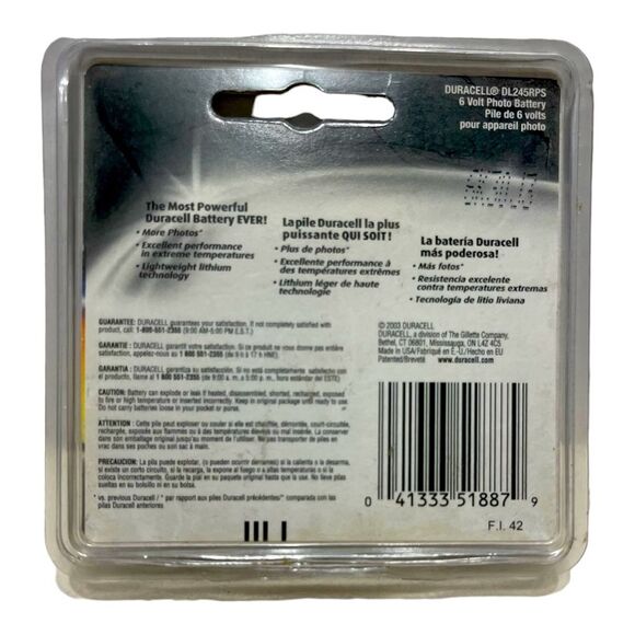 Duracell 245- Ultra 6V Lithium Photo Battery - Picture 2 of 5